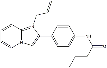 1-allyl-2-[4-(butyrylamino)phenyl]imidazo[1,2-a]pyridin-1-ium Struktur