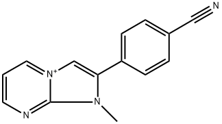 2-(4-cyanophenyl)-1-methylimidazo[1,2-a]pyrimidin-1-ium Struktur