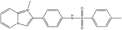 1-methyl-2-(4-{[(4-methylphenyl)sulfonyl]amino}phenyl)imidazo[1,2-a]pyridin-1-ium Struktur