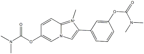 3-(6-{[(dimethylamino)carbonyl]oxy}-1-methylimidazo[1,2-a]pyridin-1-ium-2-yl)phenyl dimethylcarbamate Struktur