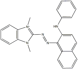 2-[(2-anilino-1-naphthyl)diazenyl]-1,3-dimethyl-3H-benzimidazol-1-ium Struktur