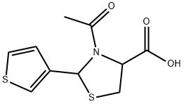 3-acetyl-2-(3-thienyl)-1,3-thiazolidine-4-carboxylic acid Struktur