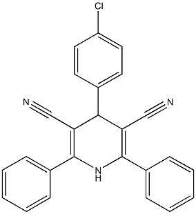 4-(4-chlorophenyl)-2,6-diphenyl-1,4-dihydro-3,5-pyridinedicarbonitrile Struktur