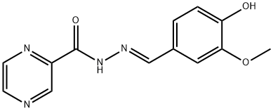 N'-(4-hydroxy-3-methoxybenzylidene)-2-pyrazinecarbohydrazide Struktur