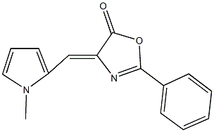 4-[(1-methyl-1H-pyrrol-2-yl)methylene]-2-phenyl-1,3-oxazol-5(4H)-one Struktur