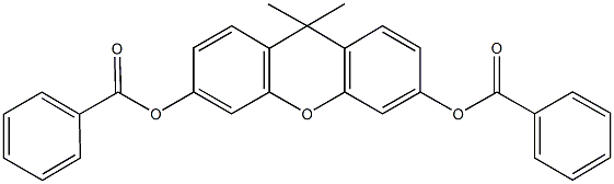 6-(benzoyloxy)-9,9-dimethyl-9H-xanthen-3-yl benzoate Struktur