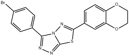 3-(4-bromophenyl)-6-(2,3-dihydro-1,4-benzodioxin-6-yl)[1,2,4]triazolo[3,4-b][1,3,4]thiadiazole Struktur