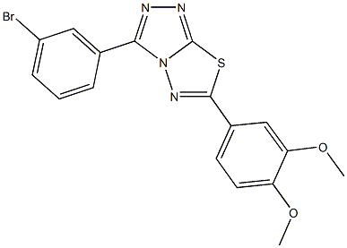 3-(3-bromophenyl)-6-(3,4-dimethoxyphenyl)[1,2,4]triazolo[3,4-b][1,3,4]thiadiazole Struktur