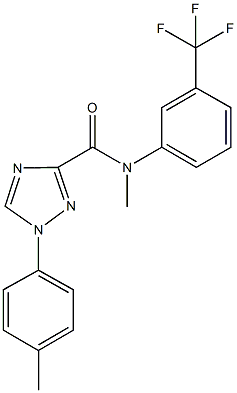 N-methyl-1-(4-methylphenyl)-N-[3-(trifluoromethyl)phenyl]-1H-1,2,4-triazole-3-carboxamide Struktur