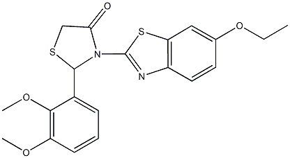 2-(2,3-dimethoxyphenyl)-3-(6-ethoxy-1,3-benzothiazol-2-yl)-1,3-thiazolidin-4-one Struktur