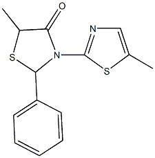 5-methyl-3-(5-methyl-1,3-thiazol-2-yl)-2-phenyl-1,3-thiazolidin-4-one Struktur