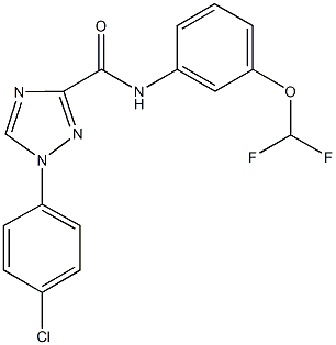 1-(4-chlorophenyl)-N-[3-(difluoromethoxy)phenyl]-1H-1,2,4-triazole-3-carboxamide Struktur