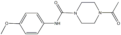 4-acetyl-N-(4-methoxyphenyl)-1-piperazinecarboxamide Struktur