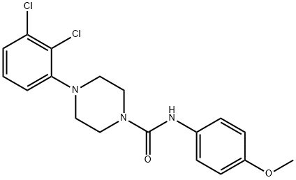 4-(2,3-dichlorophenyl)-N-(4-methoxyphenyl)-1-piperazinecarboxamide Struktur