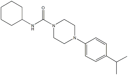 N-cyclohexyl-4-(4-isopropylphenyl)-1-piperazinecarboxamide Struktur