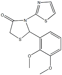 2-(2,3-dimethoxyphenyl)-3-(1,3-thiazol-2-yl)-1,3-thiazolidin-4-one Struktur