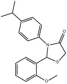 3-(4-isopropylphenyl)-2-(2-methoxyphenyl)-1,3-thiazolidin-4-one Struktur