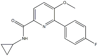 N-cyclopropyl-6-(4-fluorophenyl)-5-methoxy-2-pyridinecarboxamide Struktur