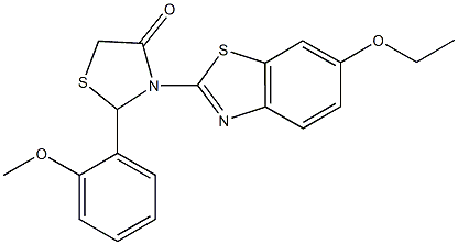 3-(6-ethoxy-1,3-benzothiazol-2-yl)-2-(2-methoxyphenyl)-1,3-thiazolidin-4-one Struktur