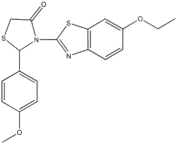 3-(6-ethoxy-1,3-benzothiazol-2-yl)-2-(4-methoxyphenyl)-1,3-thiazolidin-4-one Struktur