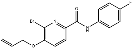 5-(allyloxy)-6-bromo-N-(4-fluorophenyl)-2-pyridinecarboxamide Struktur