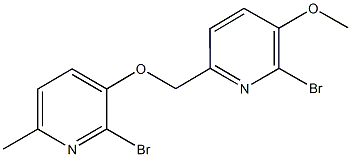 2-bromo-6-{[(2-bromo-6-methyl-3-pyridinyl)oxy]methyl}-3-methoxypyridine Struktur