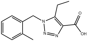 5-ethyl-1-(2-methylbenzyl)-1H-1,2,3-triazole-4-carboxylic acid Struktur