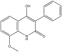 4-hydroxy-8-methoxy-3-phenyl-2(1H)-quinolinone Struktur