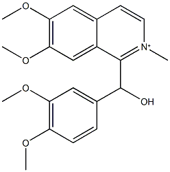 1-[(3,4-dimethoxyphenyl)(hydroxy)methyl]-6,7-dimethoxy-2-methylisoquinolinium Struktur