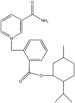 3-(aminocarbonyl)-1-(2-{[(2-isopropyl-5-methylcyclohexyl)oxy]carbonyl}benzyl)pyridinium Struktur