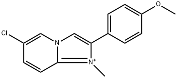 6-chloro-2-(4-methoxyphenyl)-1-methyl-1H-imidazo[1,2-a]pyridin-4-ium Struktur