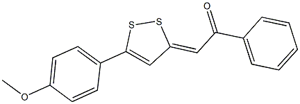 2-[5-(4-methoxyphenyl)-3H-1,2-dithiol-3-ylidene]-1-phenylethanone Struktur