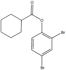 2,4-dibromophenyl cyclohexanecarboxylate Struktur