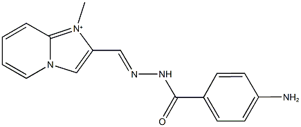 2-[2-(4-aminobenzoyl)carbohydrazonoyl]-1-methylimidazo[1,2-a]pyridin-1-ium Struktur