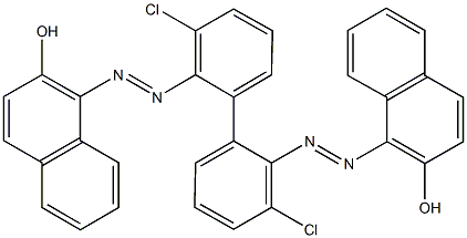 1-({3,3'-dichloro-2'-[(2-hydroxy-1-naphthyl)diazenyl][1,1'-biphenyl]-2-yl}diazenyl)-2-naphthol Struktur