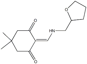 5,5-dimethyl-2-{[(tetrahydro-2-furanylmethyl)amino]methylene}-1,3-cyclohexanedione Struktur