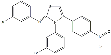 3-(3-bromophenyl)-2-[(3-bromophenyl)imino]-4-{4-nitrophenyl}-2,3-dihydro-1,3-thiazole Structure