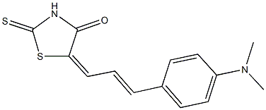 5-{3-[4-(dimethylamino)phenyl]-2-propenylidene}-2-thioxo-1,3-thiazolidin-4-one Struktur