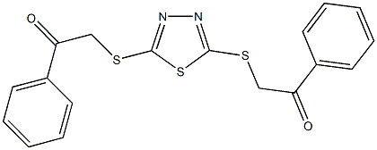 2-({5-[(2-oxo-2-phenylethyl)sulfanyl]-1,3,4-thiadiazol-2-yl}sulfanyl)-1-phenylethanone Struktur