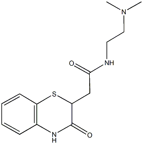 N-[2-(dimethylamino)ethyl]-2-(3-oxo-3,4-dihydro-2H-1,4-benzothiazin-2-yl)acetamide Struktur