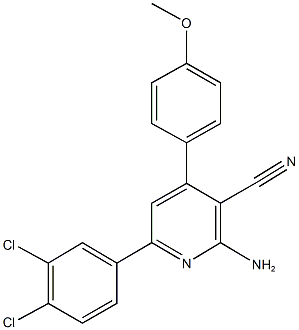 2-amino-6-(3,4-dichlorophenyl)-4-(4-methoxyphenyl)nicotinonitrile Struktur