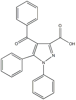 4-benzoyl-1,5-diphenyl-1H-pyrazole-3-carboxylic acid Struktur