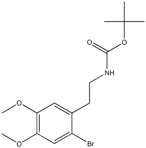 tert-butyl 2-(2-bromo-4,5-dimethoxyphenyl)ethylcarbamate Struktur