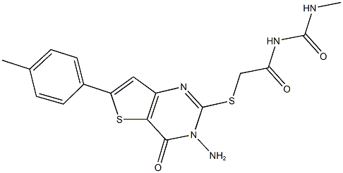 N-({[3-amino-6-(4-methylphenyl)-4-oxo-3,4-dihydrothieno[3,2-d]pyrimidin-2-yl]sulfanyl}acetyl)-N'-methylurea Structure