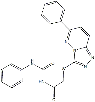 N-phenyl-N'-{[(6-phenyl[1,2,4]triazolo[4,3-b]pyridazin-3-yl)sulfanyl]acetyl}urea Struktur