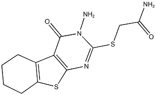 2-[(3-amino-4-oxo-3,4,5,6,7,8-hexahydro[1]benzothieno[2,3-d]pyrimidin-2-yl)sulfanyl]acetamide Struktur