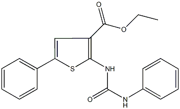 ethyl 2-[(anilinocarbonyl)amino]-5-phenyl-3-thiophenecarboxylate Struktur