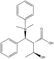 2-[[dimethyl(phenyl)silyl](phenyl)methyl]-3-hydroxybutanoicacid Struktur