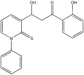 3-hydroxy-1-(2-hydroxyphenyl)-3-(1-phenyl-2-thioxo-1,2-dihydro-3-pyridinyl)-1-propanone Struktur