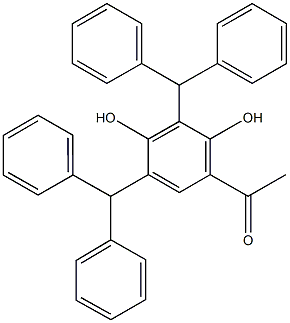 1-(3,5-dibenzhydryl-2,4-dihydroxyphenyl)ethanone Struktur